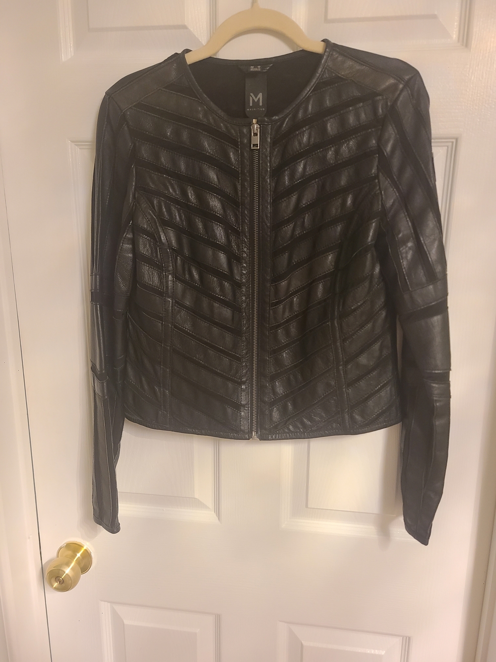 Mauritius Black Quilted Leather Jacket - Women's